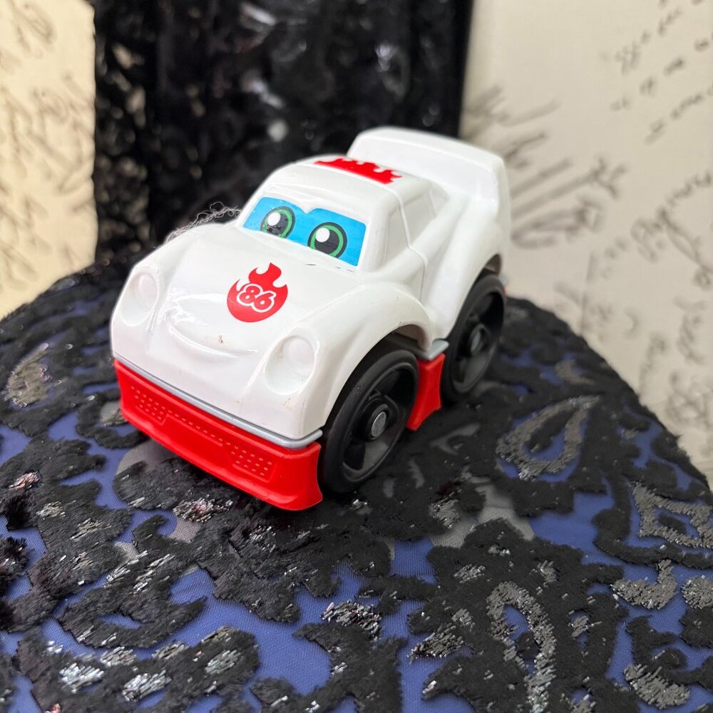 💜3/$12✨ Mega Bloks Buildable Vehicle White Red Black Modular Car - VROOM sounds